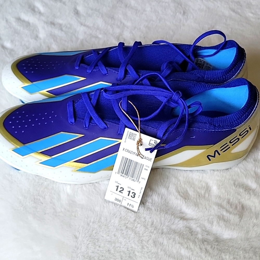 Adidas Soccer Cleats Messi X Crazyfast League Mens Size 12 Blue NWT Never Worn